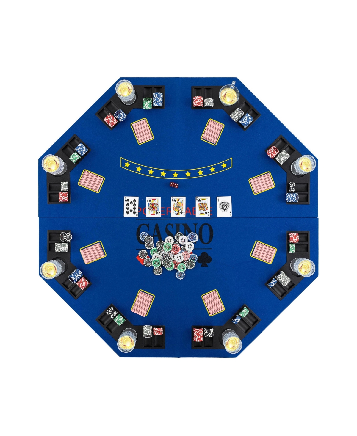 Mecale Foldable 8-Player Poker Tabletop, Ages 18+