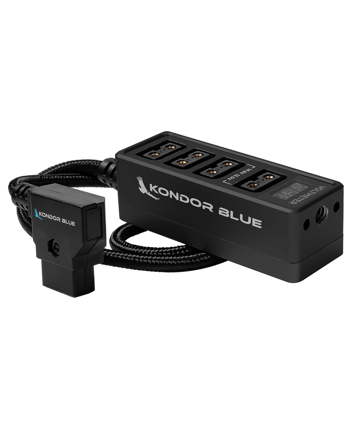Kondor Blue D-Tap Hub 4-Port Voltmeter Splitter [D-Tap Compatible]