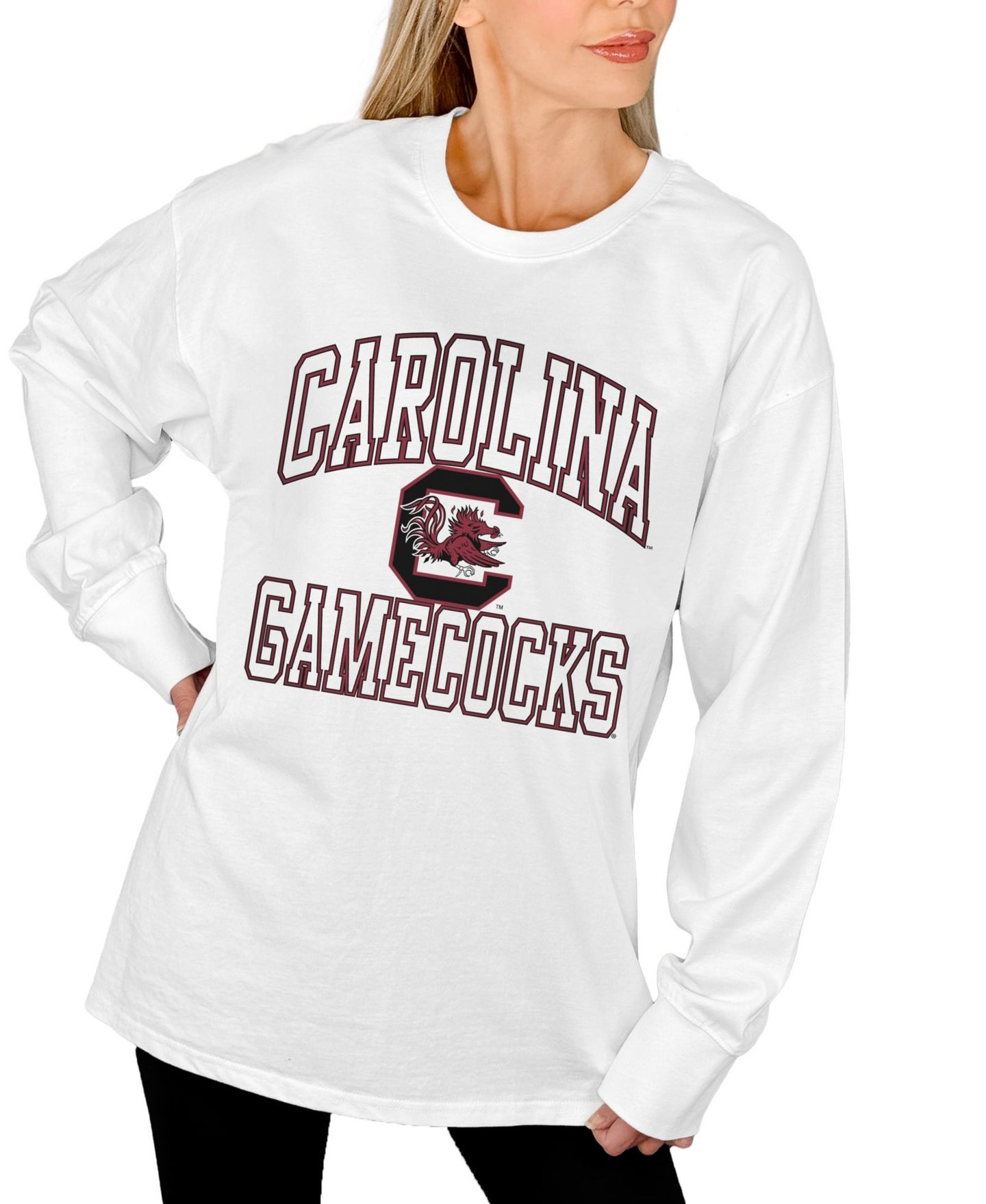 Женская футболка Gameday Couture White South Carolina Gamecocks Mind Games Oversized Long-Sleeve — фото 4