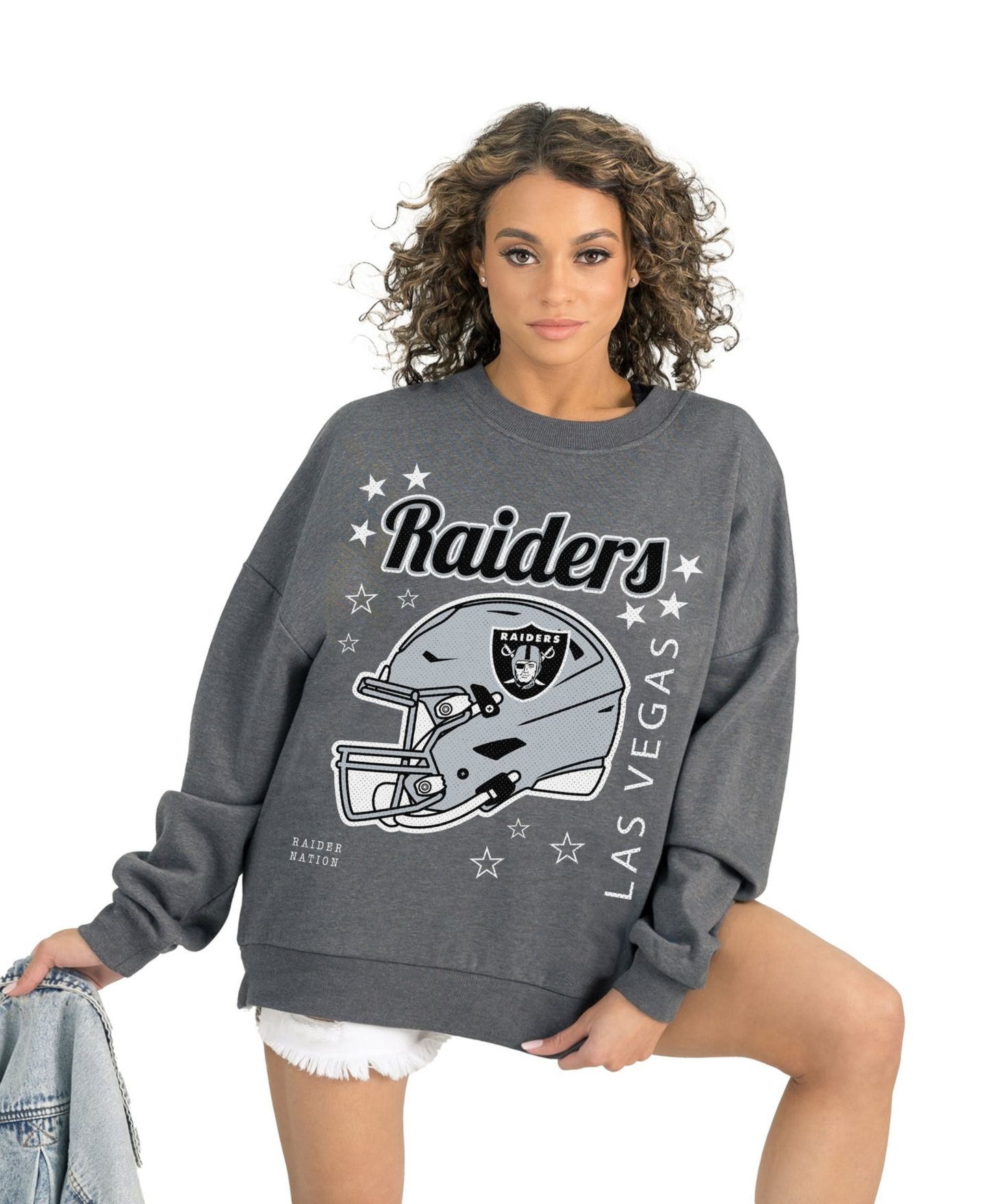 Женская толстовка Gameday Couture Gray Las Vegas Raiders Ready to Rumble Premium Fleece Pullover — фото 3