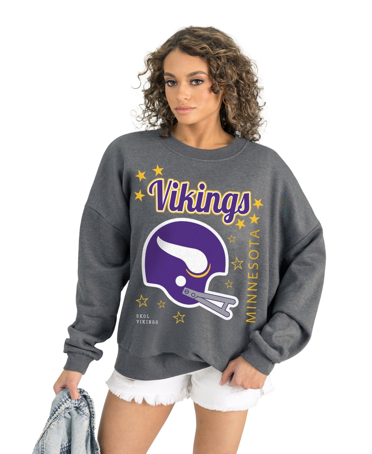 Gameday Couture Women's Gray Minnesota Vikings Ready to Rumble Premium Fleece Pullover Sweatshirt - Gray