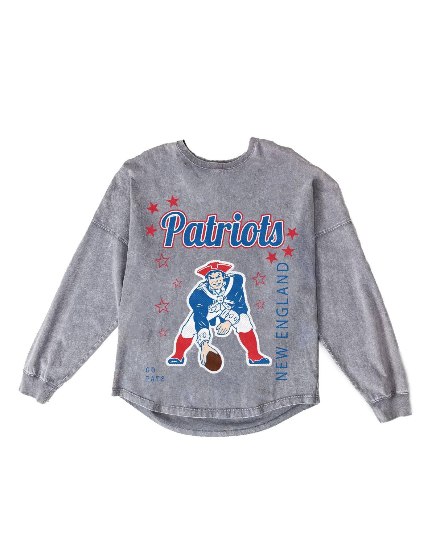 Женская футболка Gameday Couture Gray New England Patriots Starbound Oversized Snow Wash Long-Sleeve — фото 6