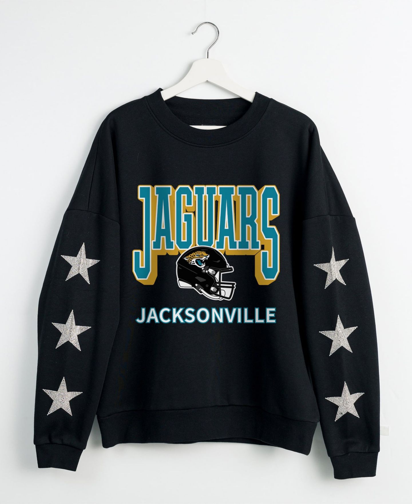 Женская толстовка Gameday Couture Black Jacksonville Jaguars Pure Victory Rhinestud Star-Sleeve Pullover — фото 2