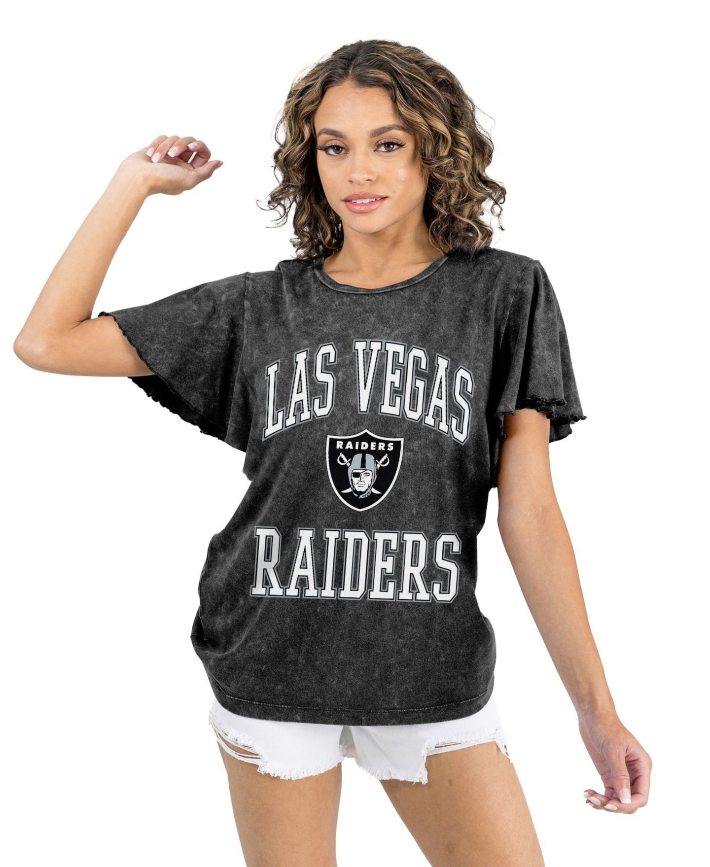 Женская футболка Gameday Couture Black Las Vegas Raiders Relaxed Flutter Sleeve — фото 1