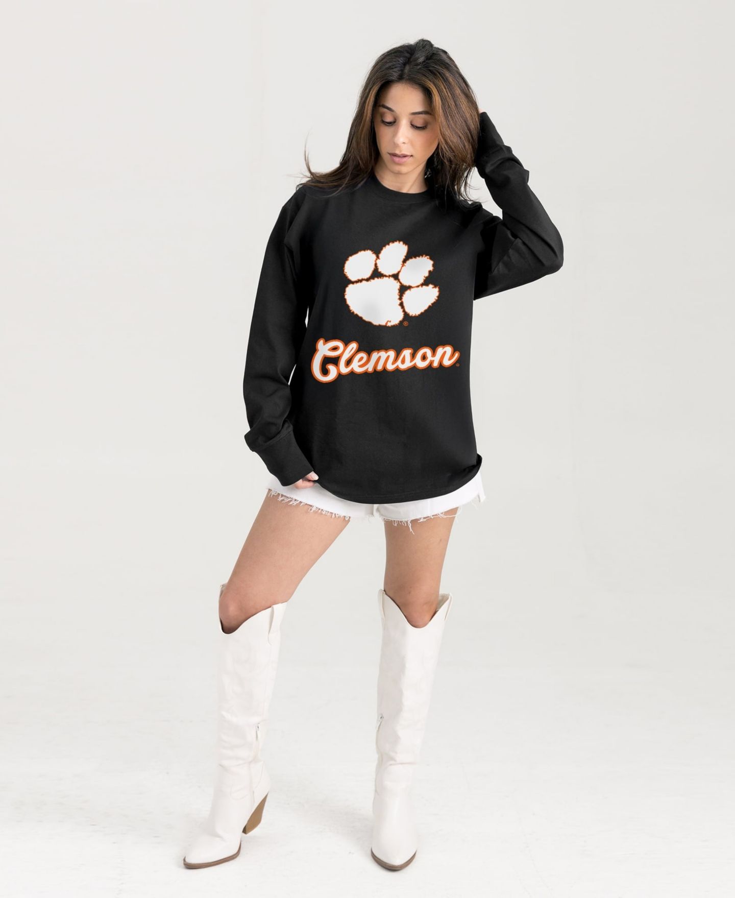 Женская футболка Gameday Couture Black Clemson Tigers Oversized Honor Roll Long-Sleeve — фото 1