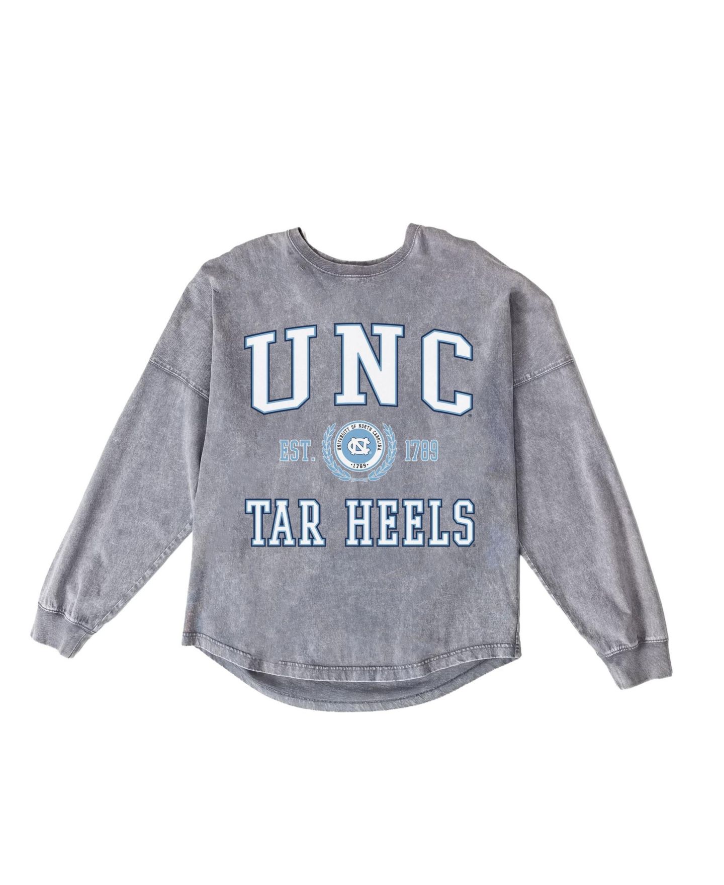 Женские футболки Gameday Couture Gray North Carolina Tar Heels Oversized Final Score Snow Wash Long-Sleeve — фото 6