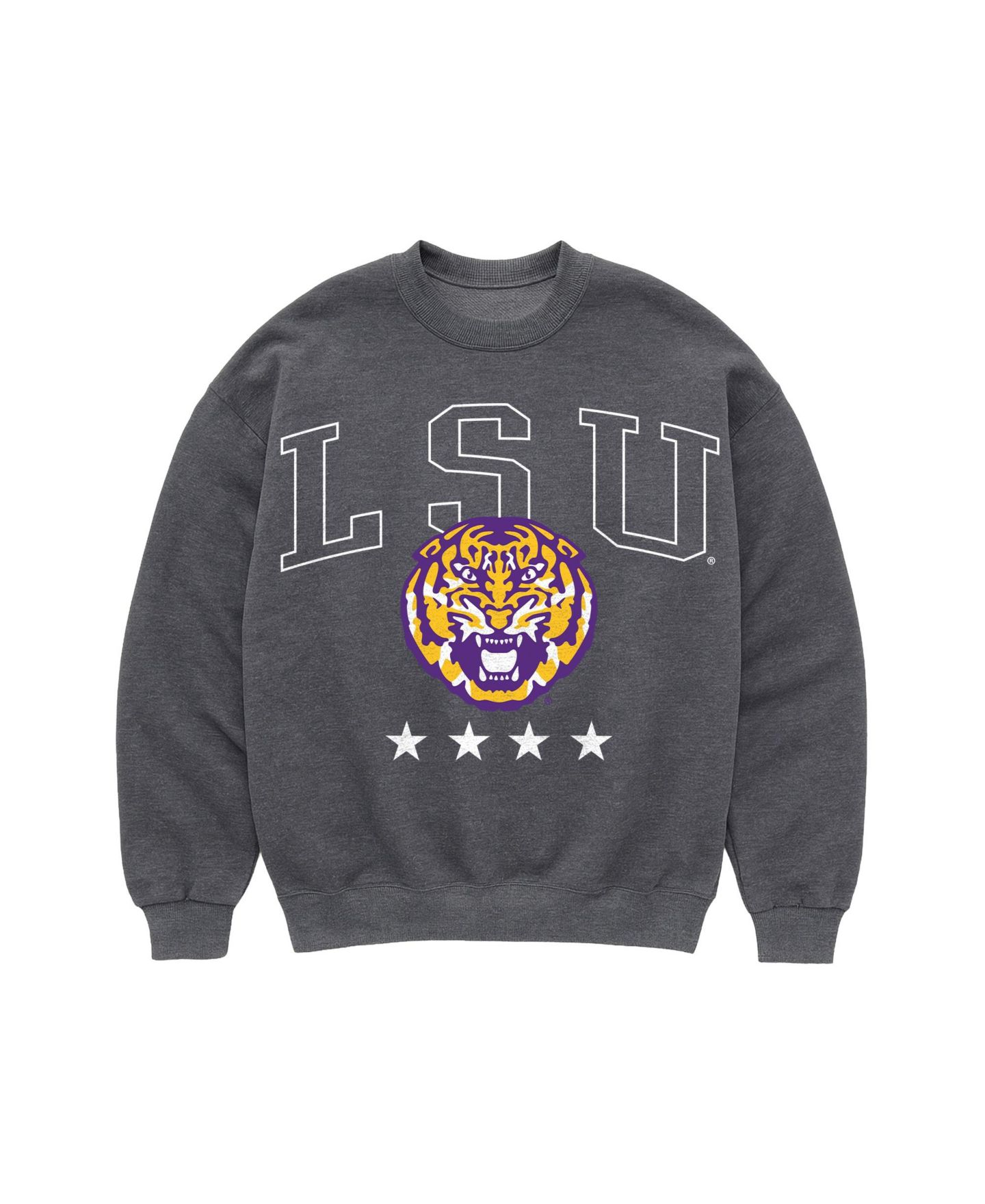 Женская толстовка Gameday Couture Charcoal LSU Tigers Oversized Rising Stars Premium Fleece Drop Shoulder — фото 5