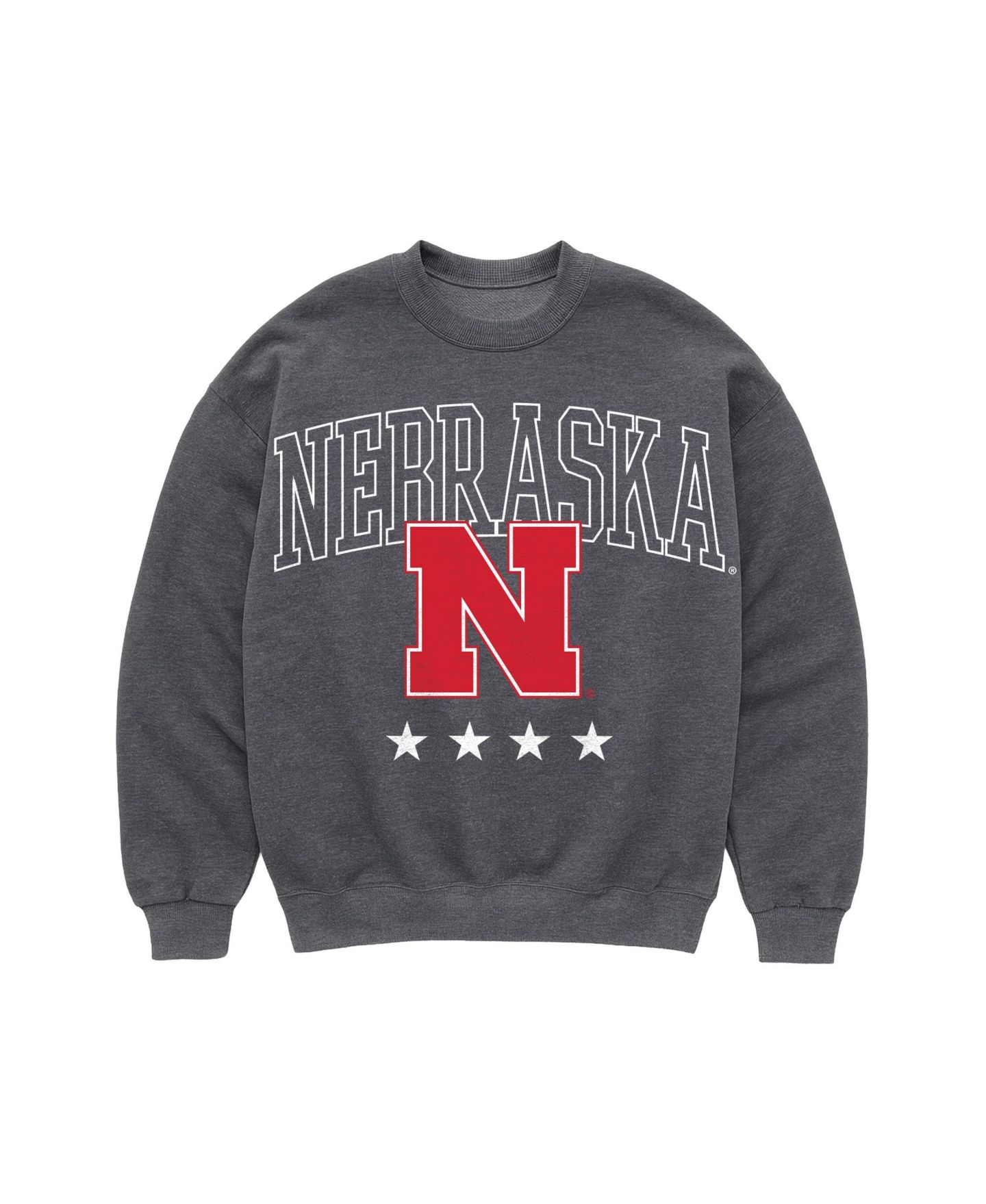 Женская толстовка Gameday Couture Charcoal Nebraska Huskers Oversized Rising Stars Premium Fleece Drop Shoulder — фото 5