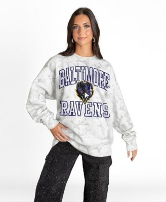Women's Arctic Camo Baltimore Ravens Whiteout Oversized Premium Fleece Sweatshirt