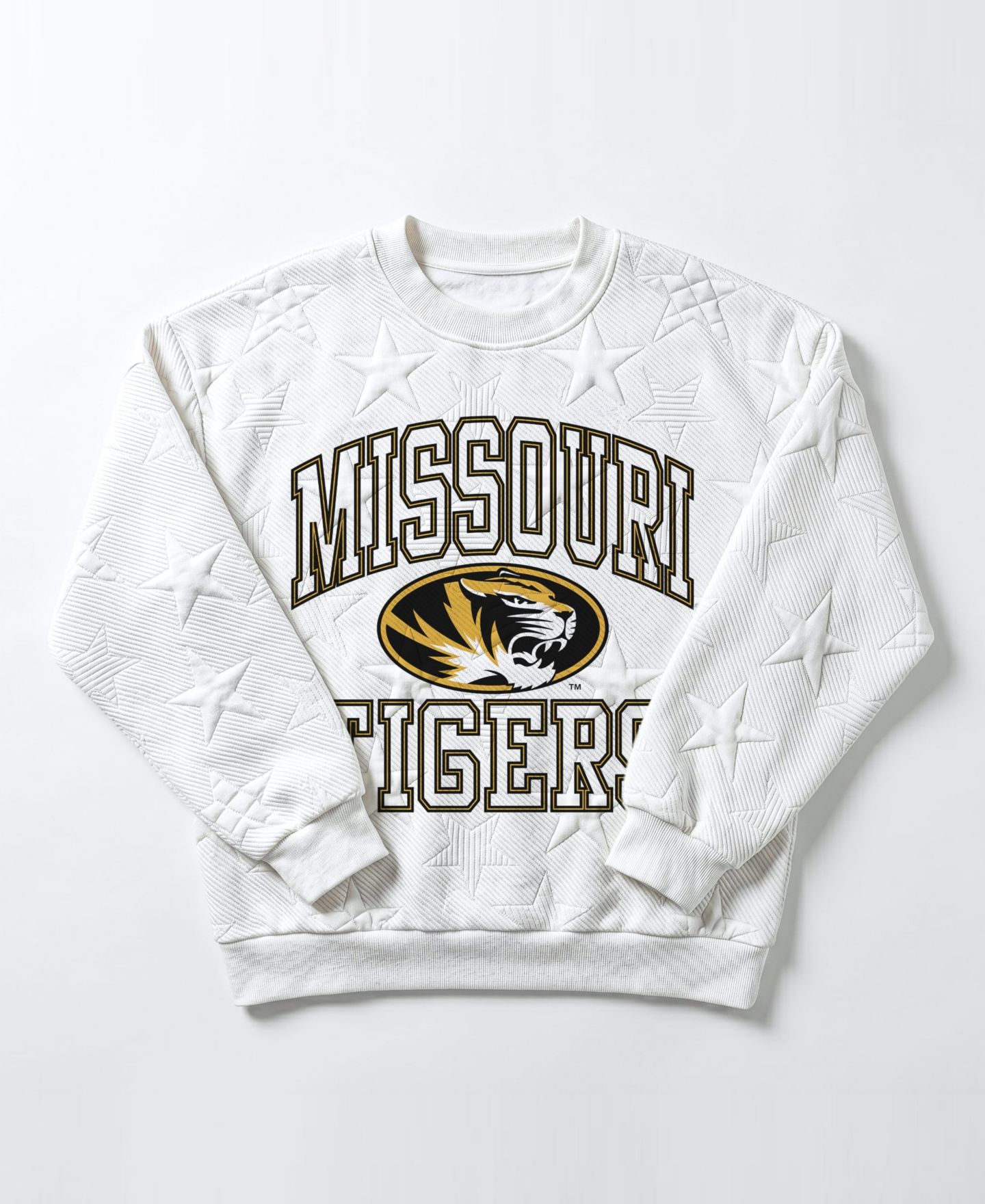 Женская толстовка Gameday Couture White Missouri Tigers Big Play Energy Tonal Star Embossed — фото 3