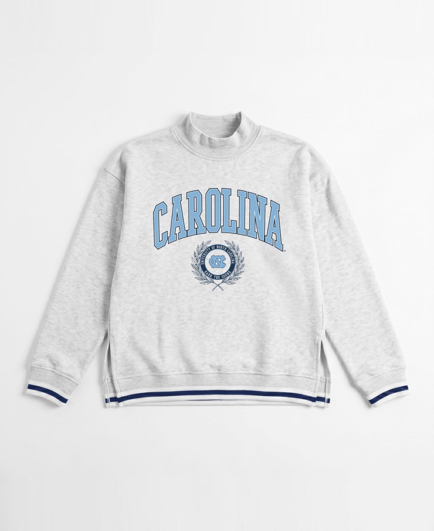 Женские толстовки Gameday Couture Ash North Carolina Tar Heels Rally Point Contrast Stripe Mock Neck — фото 2