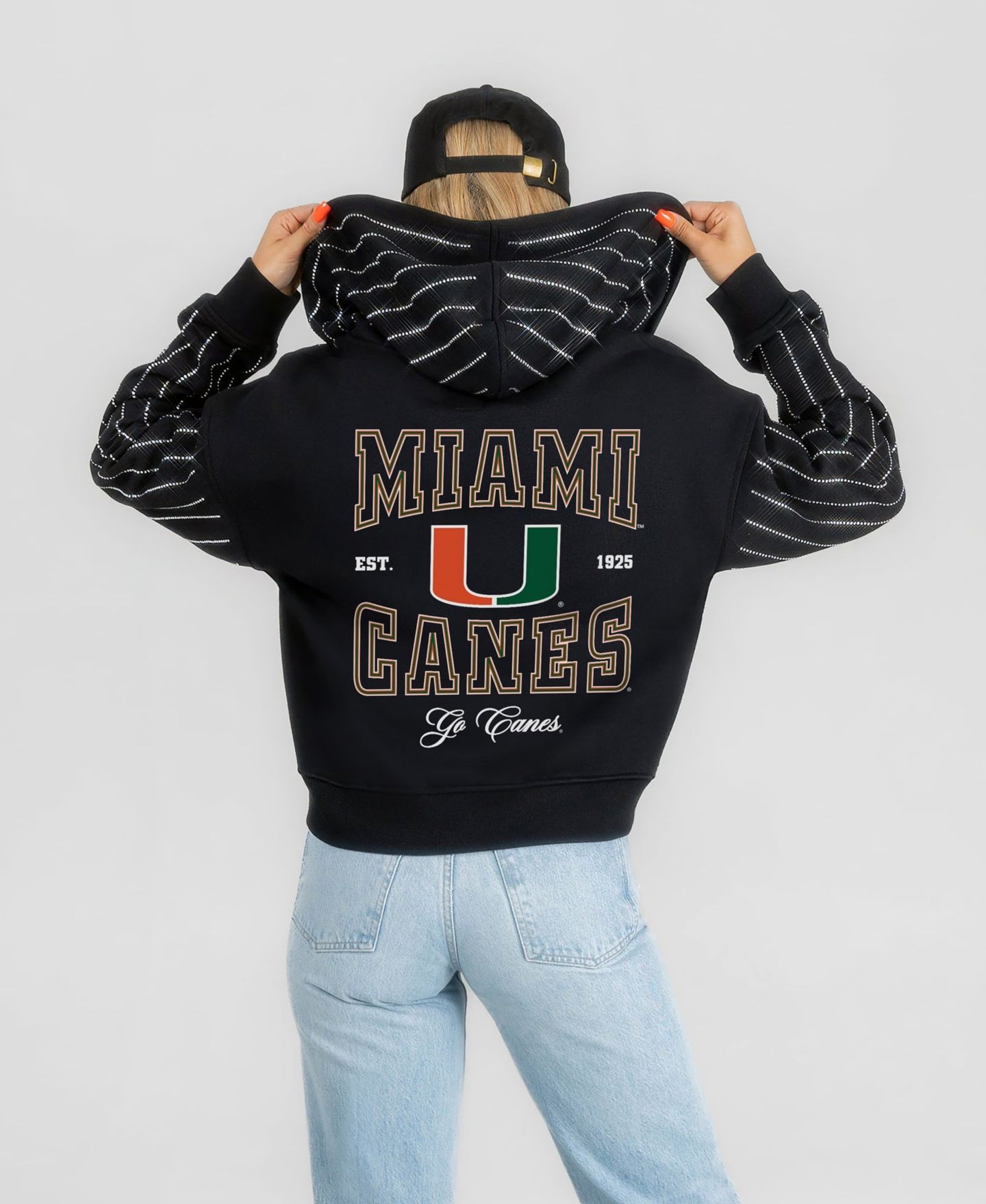 Женское худи Gameday Couture Black Miami Hurricanes Eyes on the Prize Mid-Crop Full-Zip — фото 1