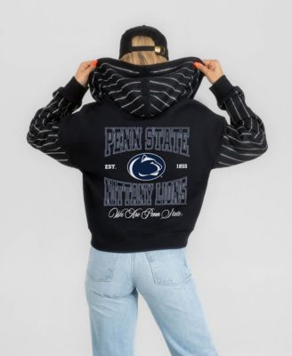 Women's Black Penn State Nittany Lions Eyes on the Prize Mid-Crop Full-Zip Hoodie