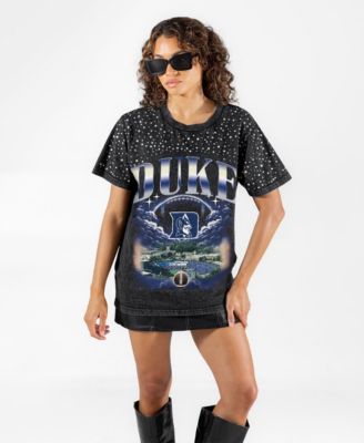 Women's Black Duke Blue Devils Sky's the Limit Washed Micro Rhinestone T-Shirt