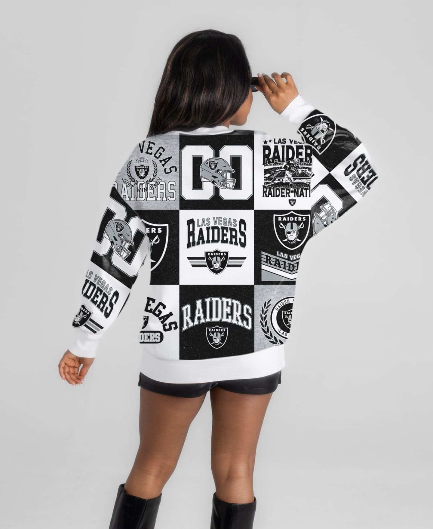Женская толстовка Gameday Couture White Las Vegas Raiders Highlight Reel Repeat Premium Fleece — фото 2