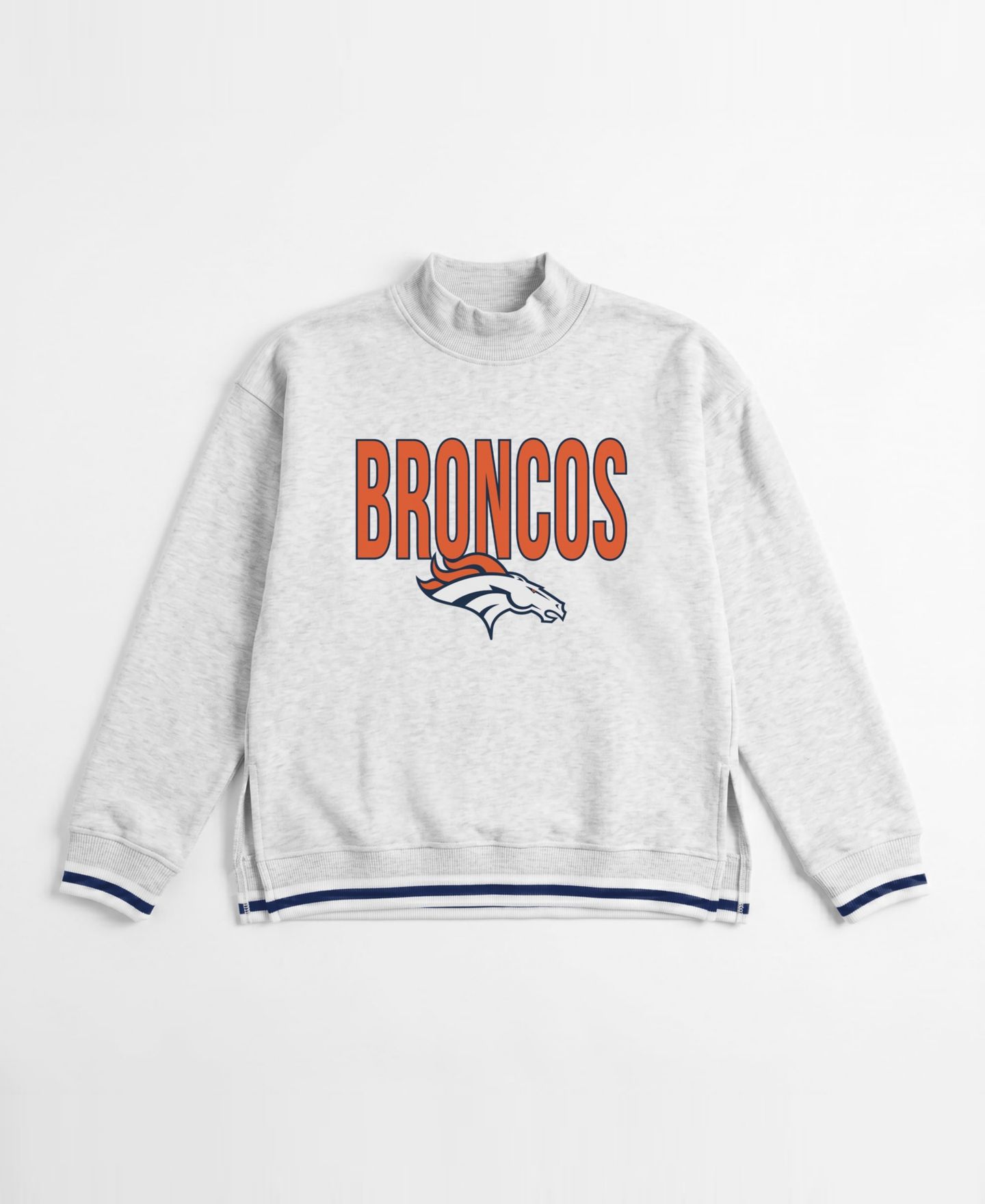 Женская толстовка Gameday Couture Ash Denver Broncos Rally Point Contrast Stripe Mock Neck — фото 2