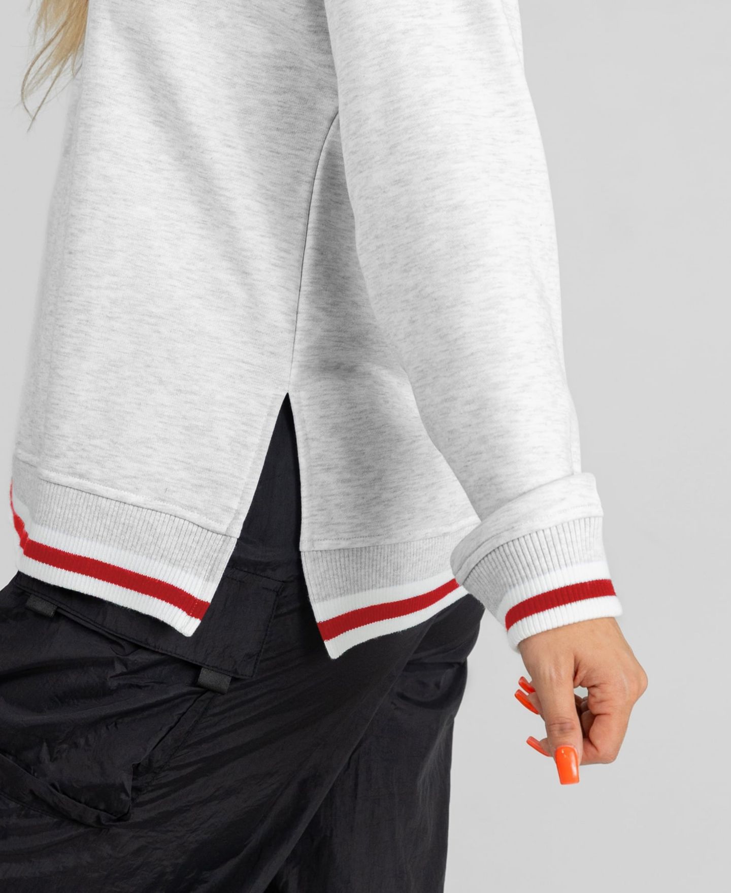 Женская толстовка Gameday Couture Ash Kansas City Chiefs Rally Point Contrast Stripe Mock Neck — фото 6