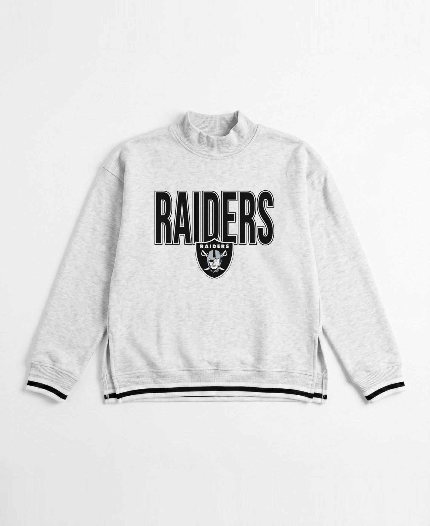Женская толстовка Gameday Couture Ash Las Vegas Raiders Rally Point Contrast Stripe Mock Neck — фото 4