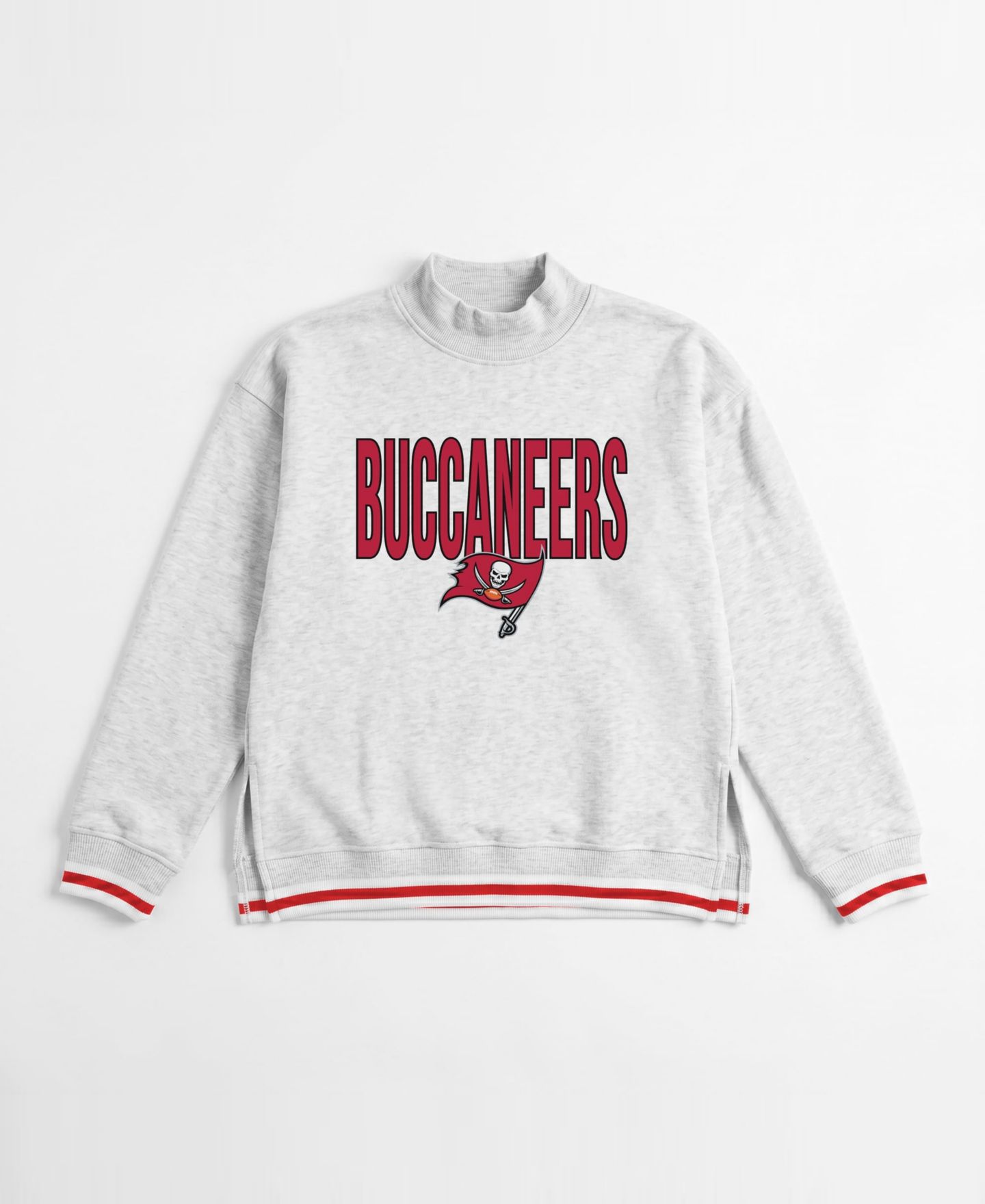 Женская толстовка Gameday Couture Ash Tampa Bay Buccaneers Rally Point Contrast Stripe Mock Neck — фото 4
