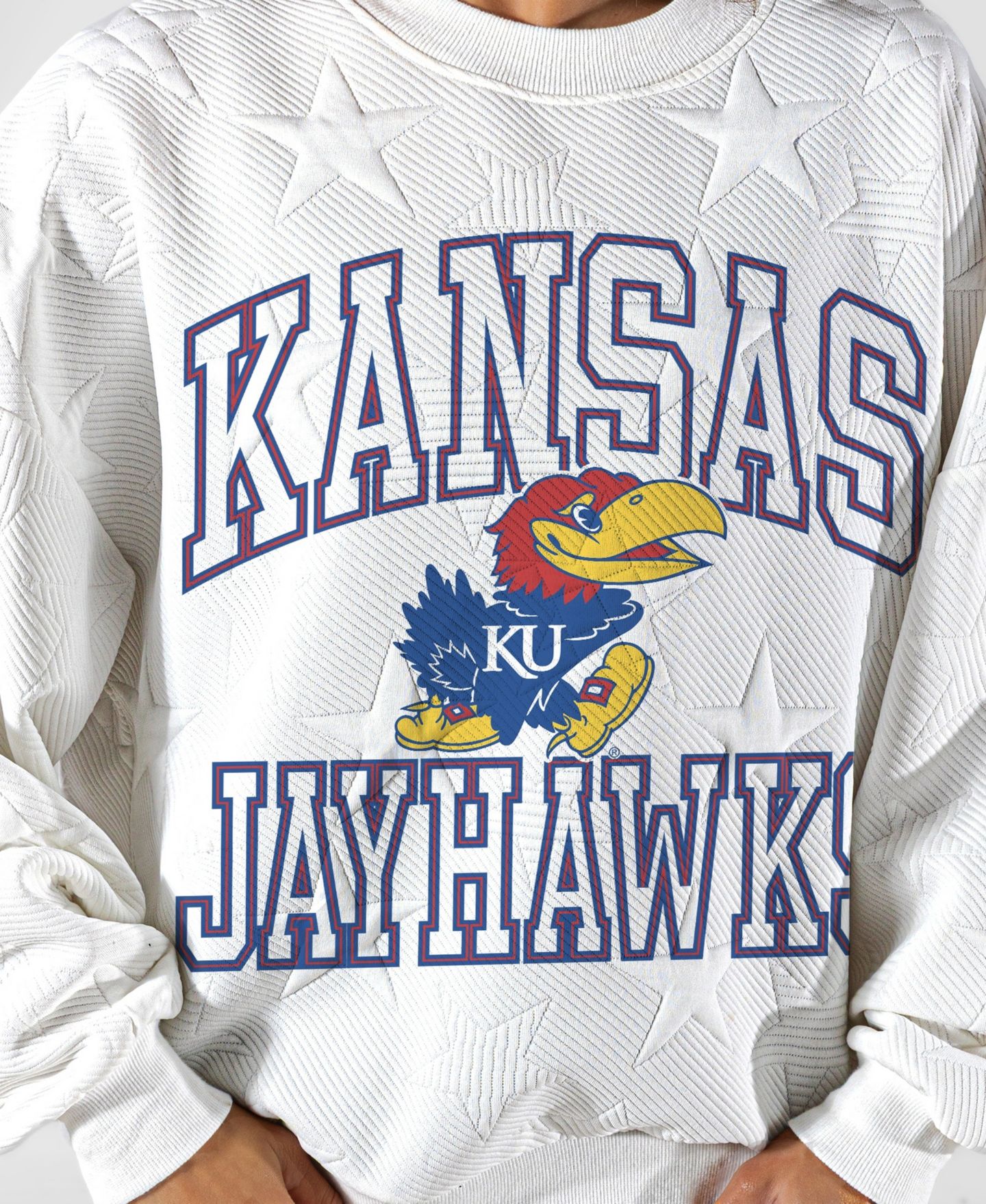 Женская толстовка Gameday Couture White Kansas Jayhawks Big Play Energy Tonal Star Embossed — фото 6