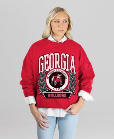 Женская толстовка Gameday Couture Red Georgia Bulldogs Classic Archives Oversized Premium Fleece
