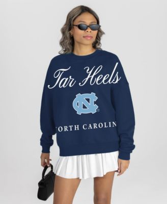 Women's Navy North Carolina Tar Heels Legacy Club Oversized Premium Fleece Sweatshirt