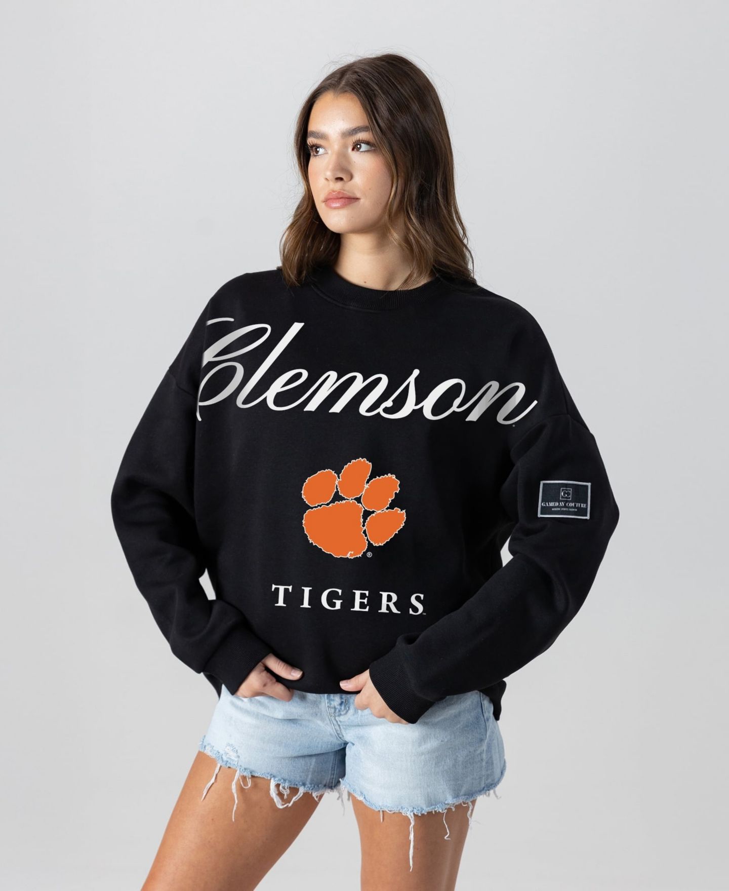 Женская толстовка Gameday Couture Black Clemson Tigers Oversized Legacy Club Black Label Premium Fleece — фото 1