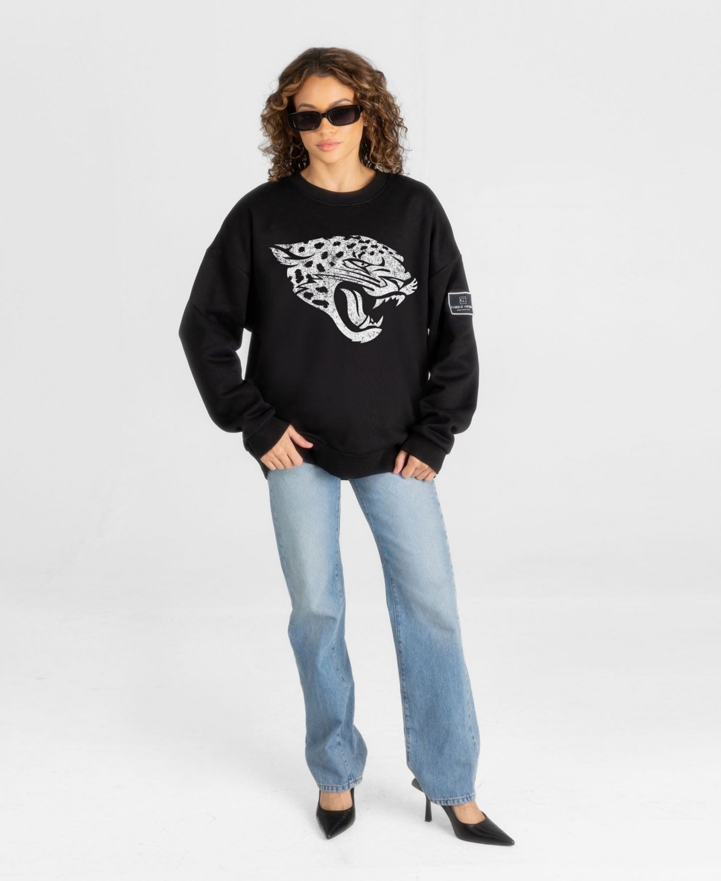 Женская толстовка Gameday Couture Black Jacksonville Jaguars Bold Move Black Label Premium Drop Shoulder — фото 4