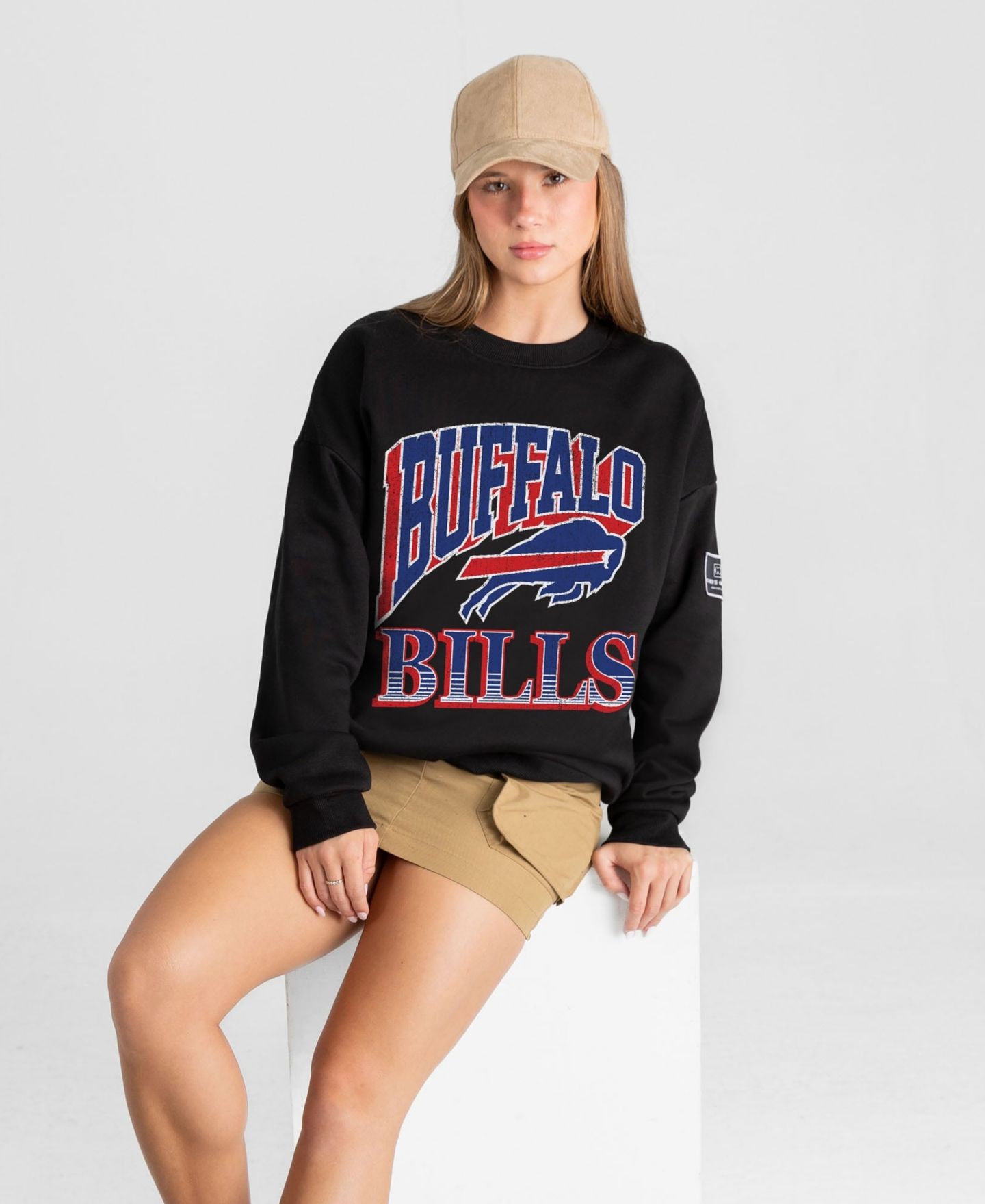 Женская толстовка Gameday Couture Black Buffalo Bills Victory Prime Black Label Premium Drop Shoulder — фото 1