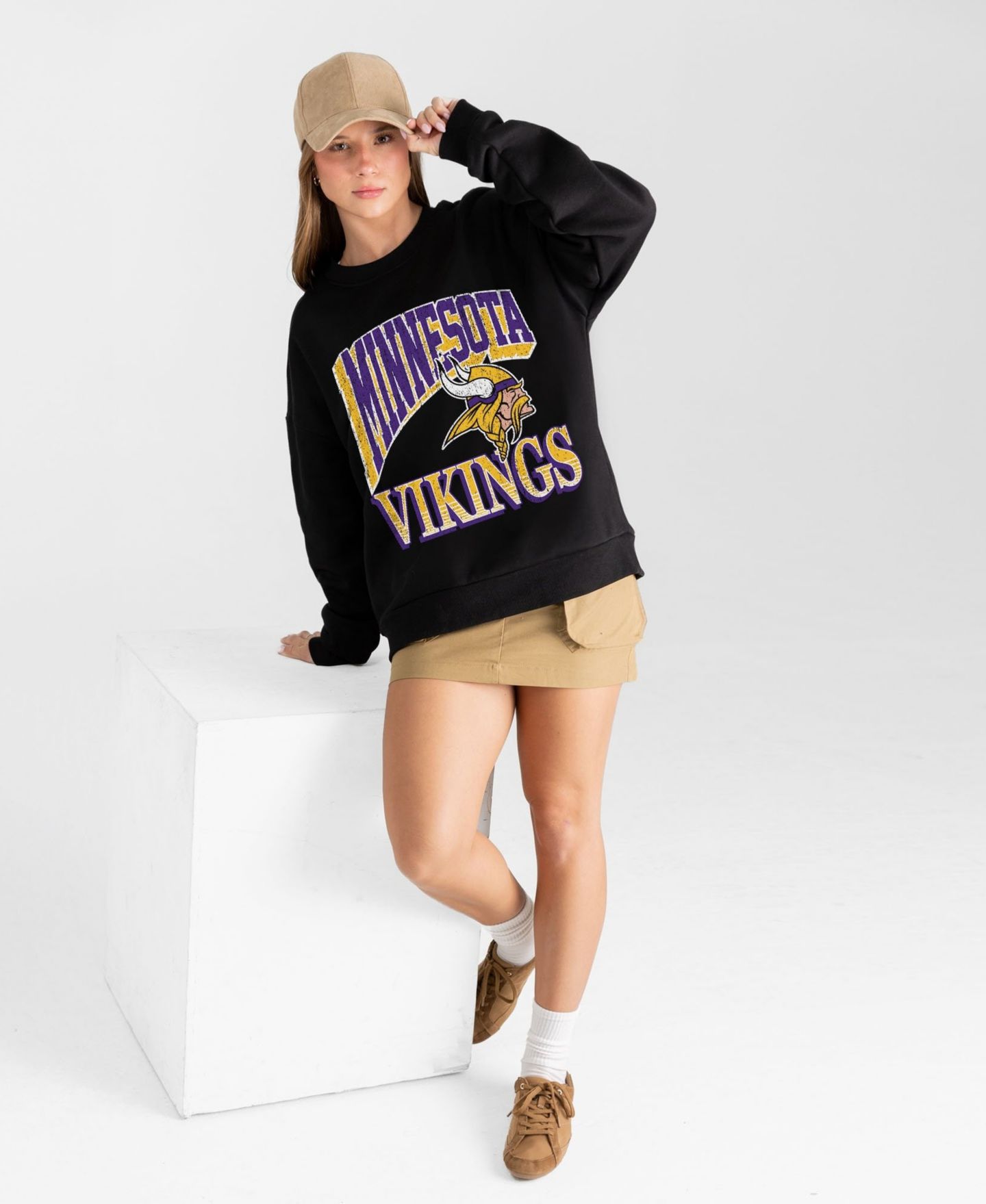 Женская толстовка Gameday Couture Black Minnesota Vikings Victory Prime Black Label Premium Drop Shoulder — фото 3
