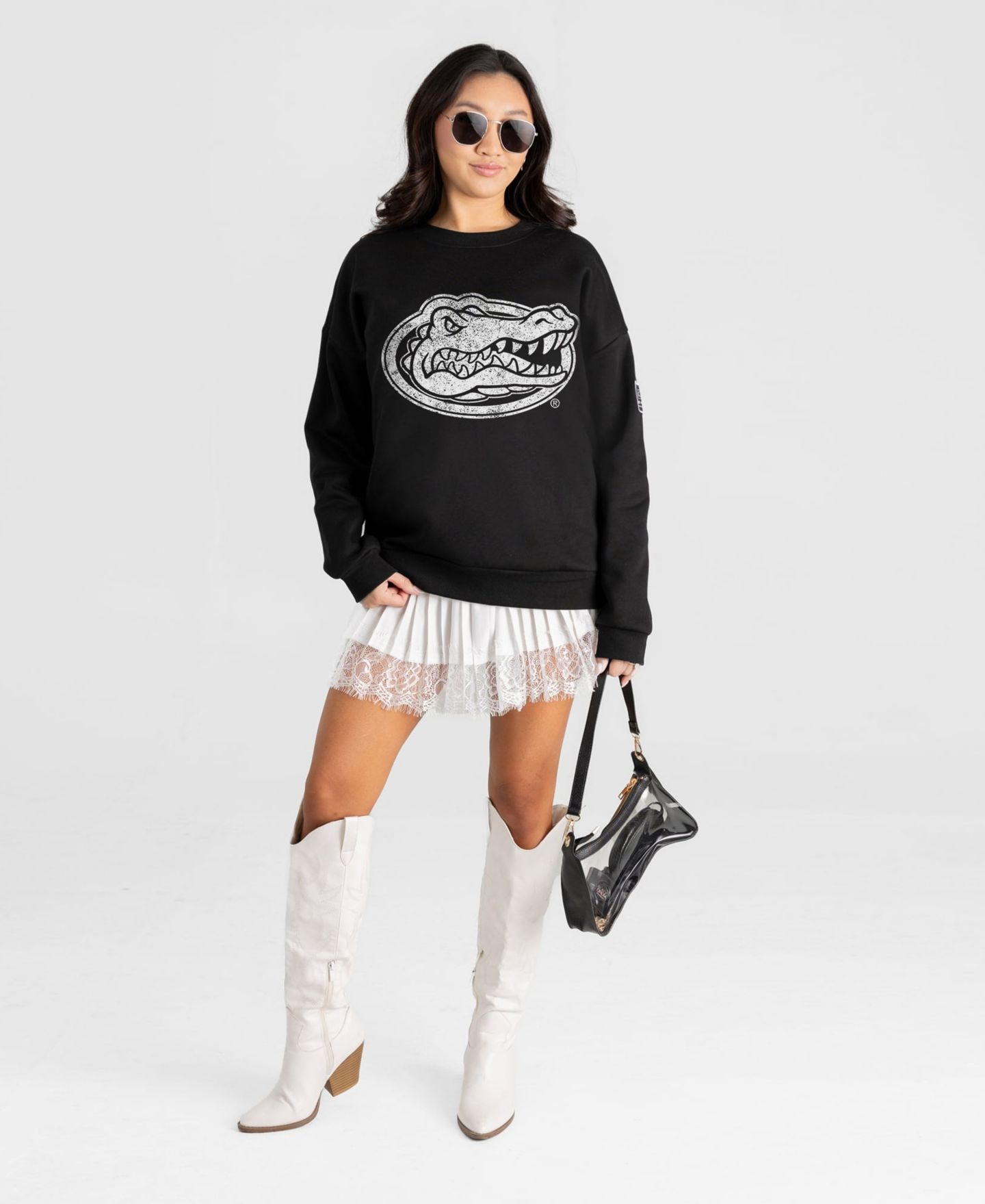Женская толстовка Gameday Couture Black Florida Gators Bold Move Black Label Premium Drop Shoulder — фото 3