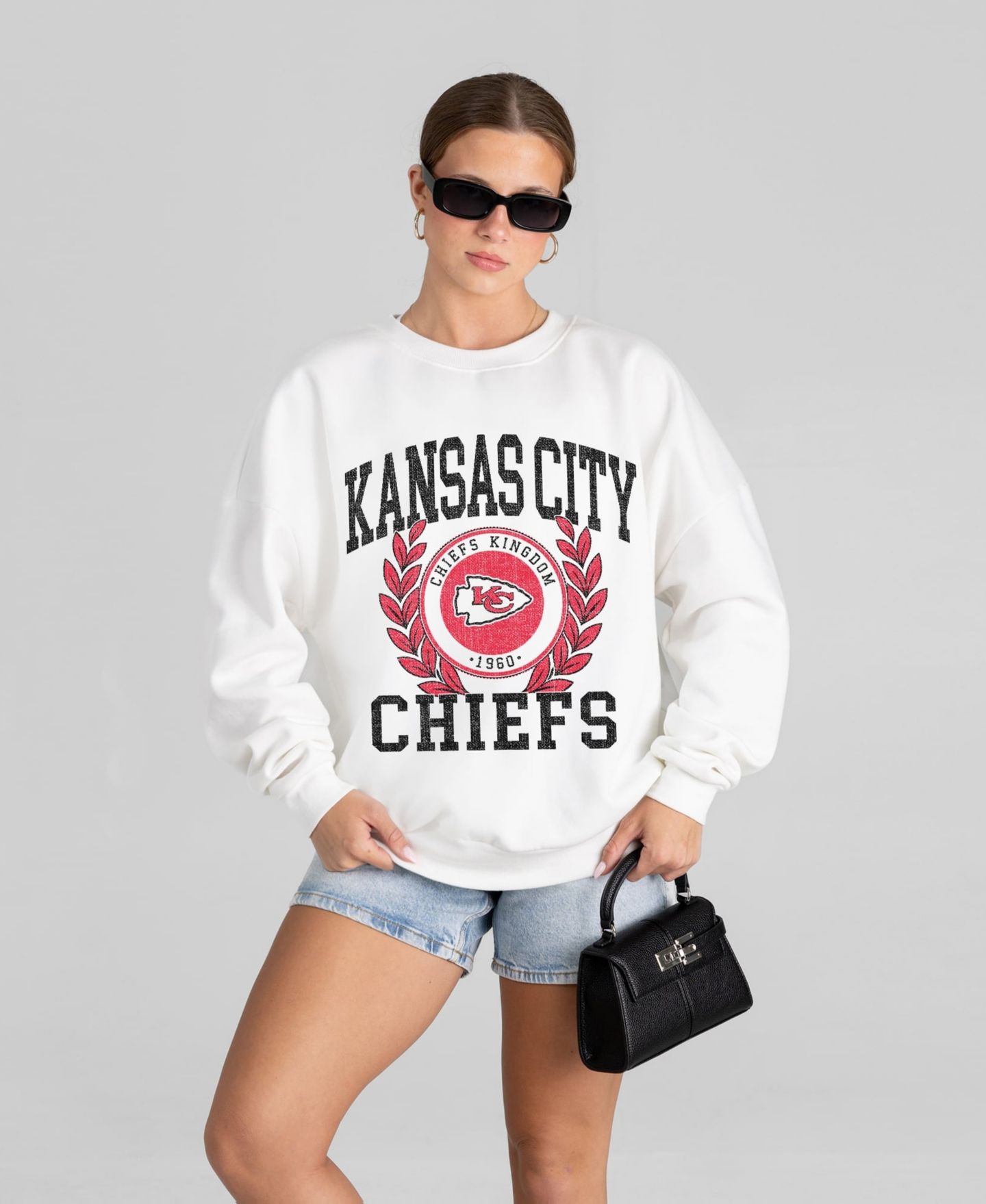 Женская толстовка Gameday Couture White Kansas City Chiefs Gold Standard Oversized Premium Drop Shoulder — фото 5