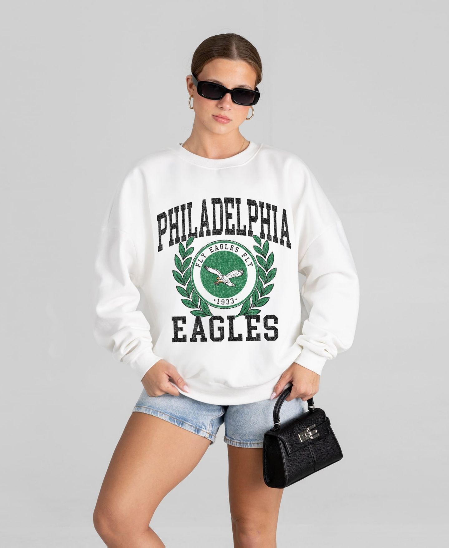 Женская толстовка Gameday Couture White Philadelphia Eagles Gold Standard Oversized Premium Drop Shoulder — фото 4