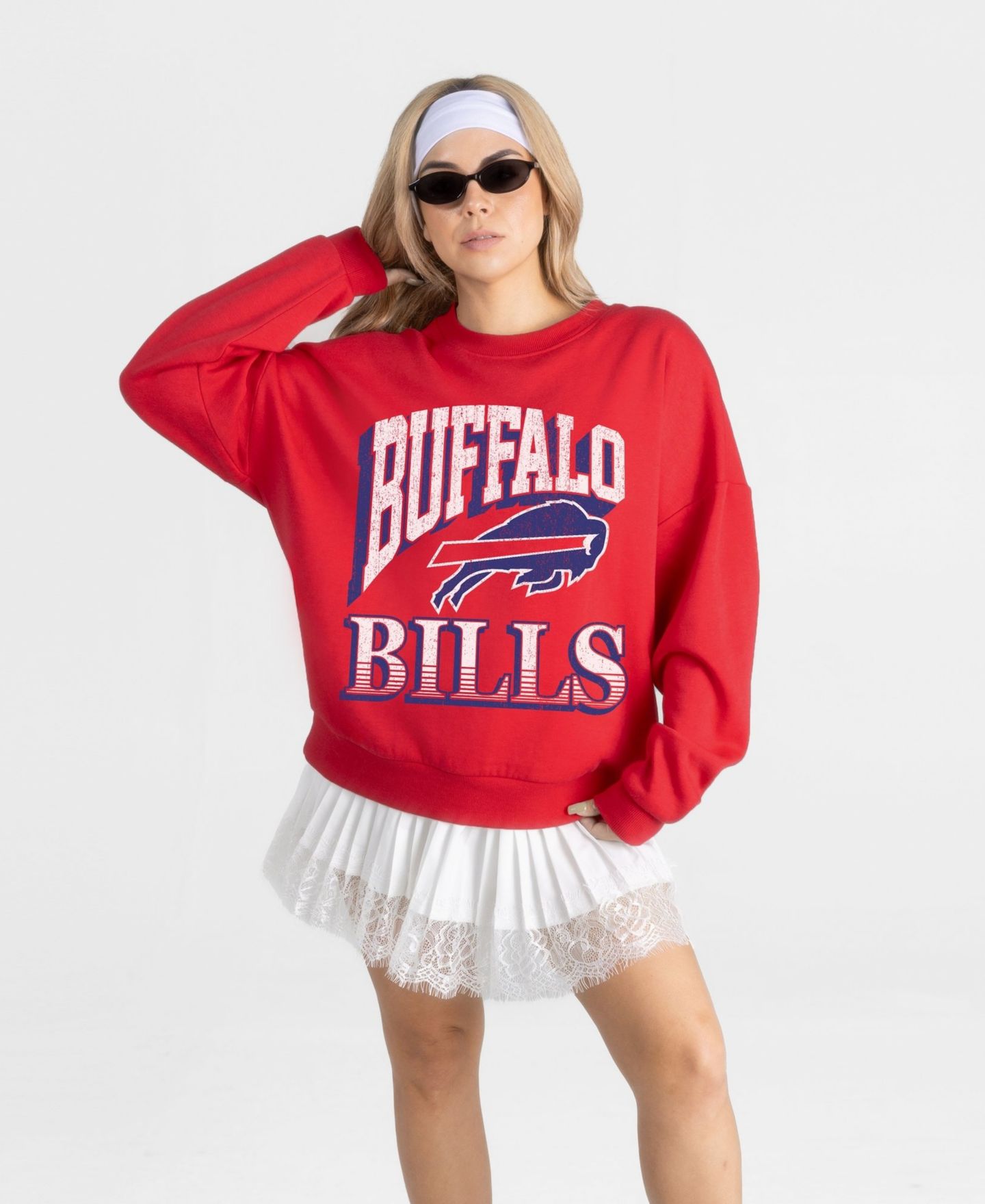 Женская толстовка Gameday Couture Red Buffalo Bills Main Character Oversized Premium Drop Shoulder — фото 4