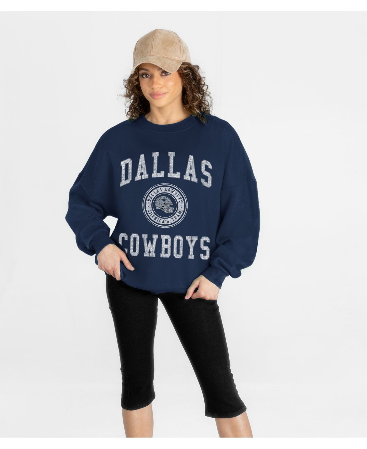 Женская толстовка Gameday Couture Navy Dallas Cowboys Prime Play Oversized Premium Drop Shoulder — фото 4