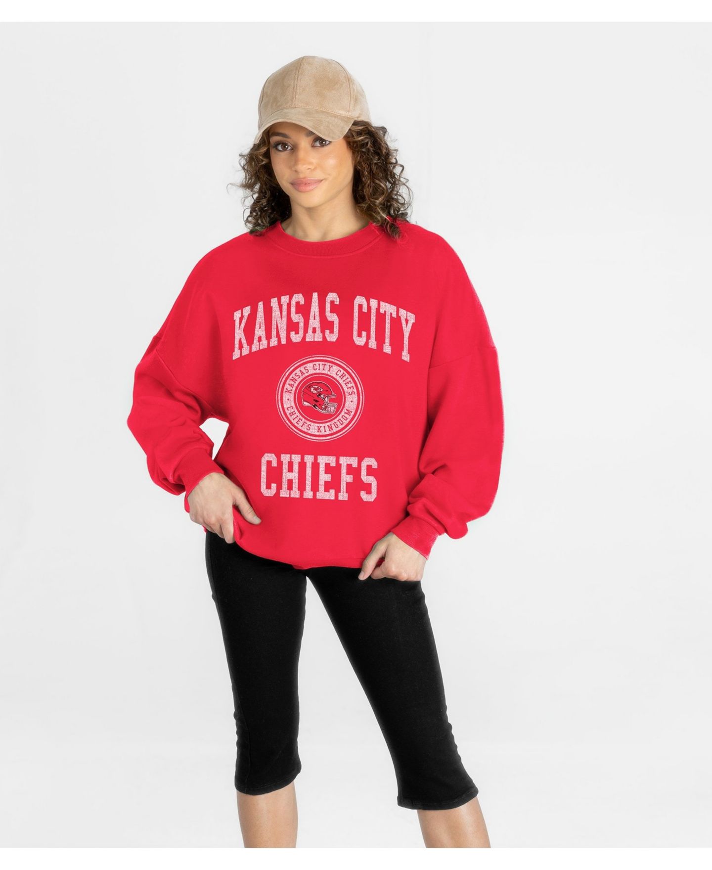 Женская толстовка Gameday Couture Red Kansas City Chiefs Prime Play Oversized Premium Drop Shoulder — фото 4