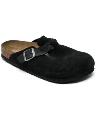 Women's Boston Braid Suede Leather Soft-Footbed Clogs from Finish Line