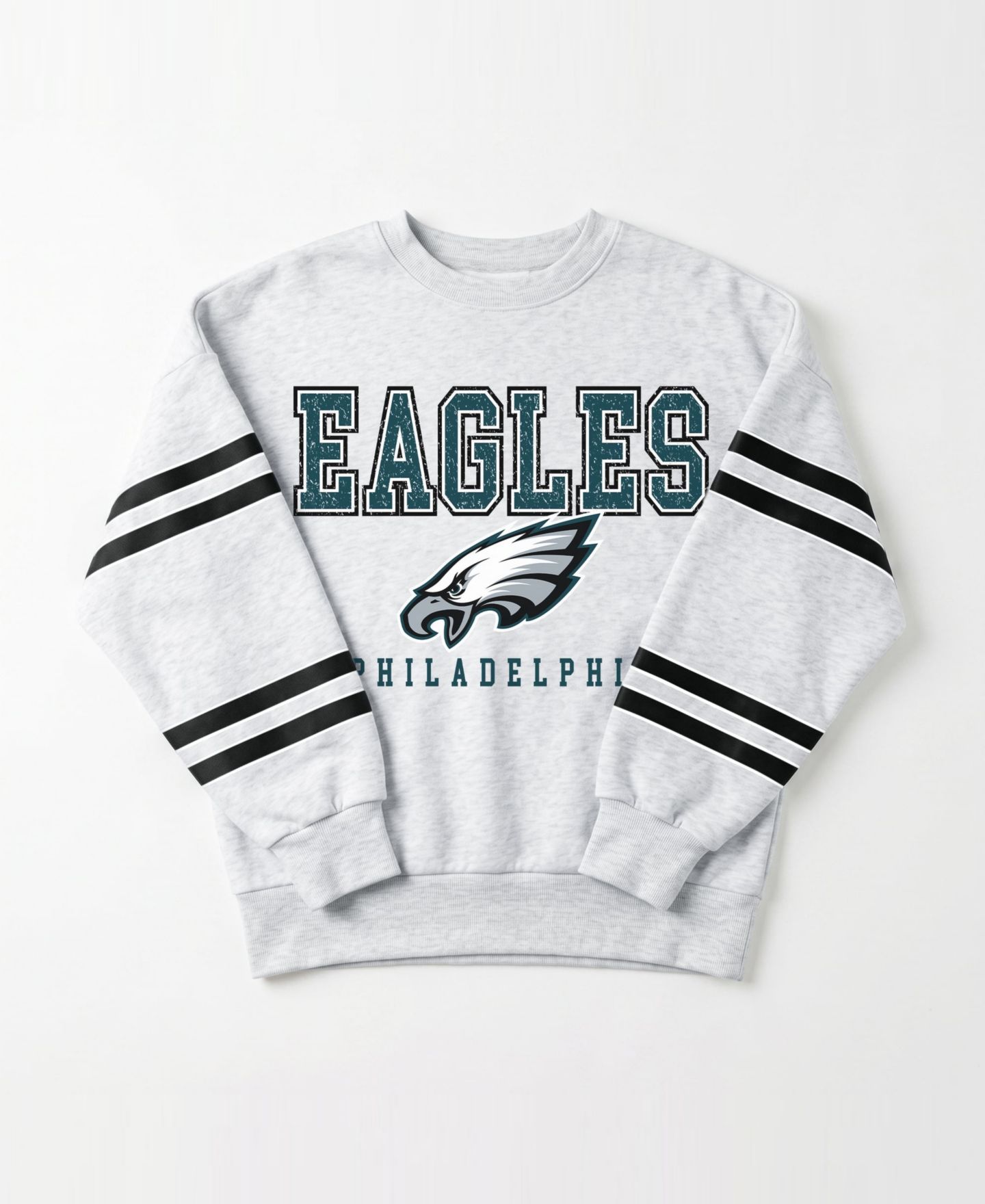 Женская толстовка Gameday Couture Ash Philadelphia Eagles Stadium Stripes Oversized Fleece — фото 6