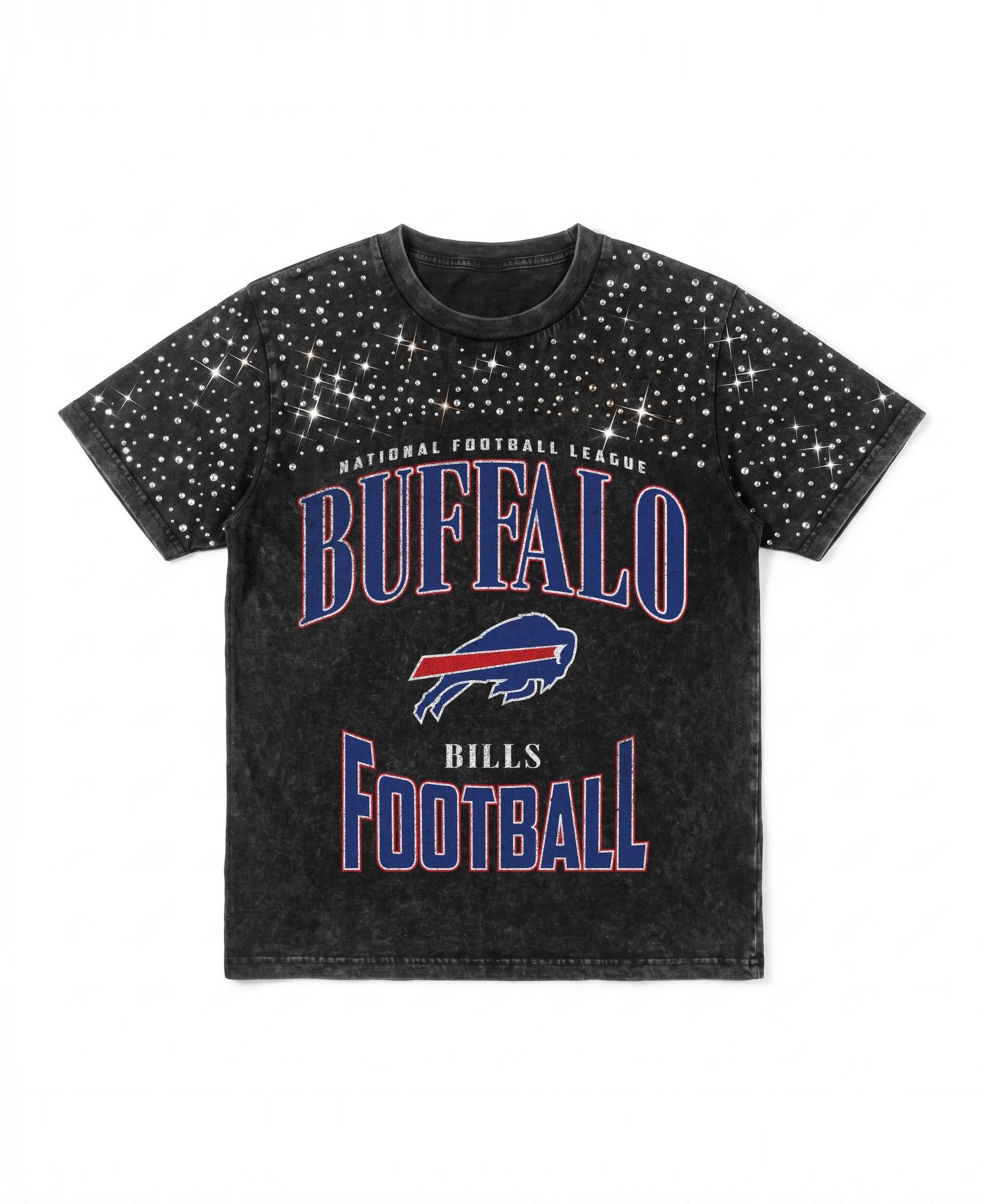 Женская футболка Gameday Couture Black Buffalo Bills In the Zone Washed Micro Rhinestone — фото 6