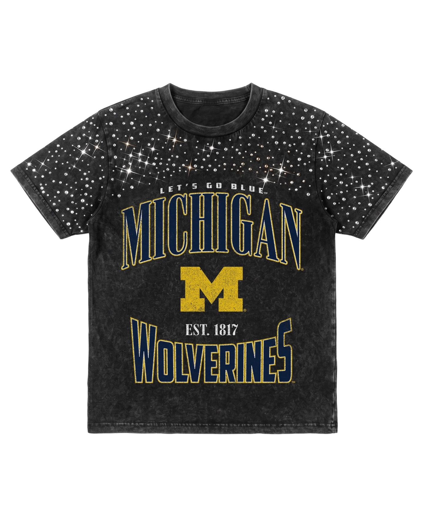 Женская футболка Gameday Couture Black Michigan Wolverines In the Zone Washed Micro Rhinestone — фото 6