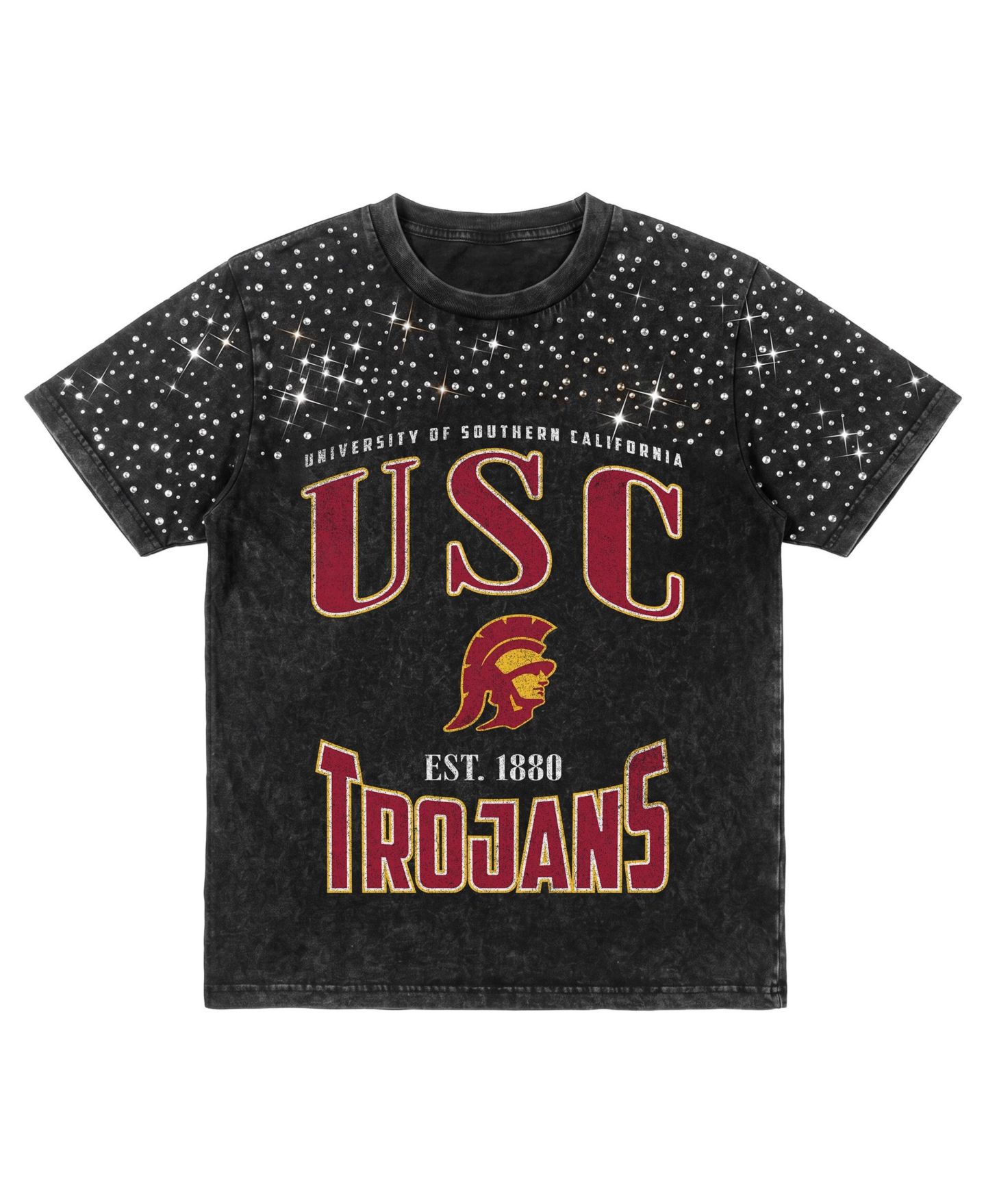 Женская футболка Gameday Couture Black USC Trojans In the Zone Washed Micro Rhinestone — фото 6