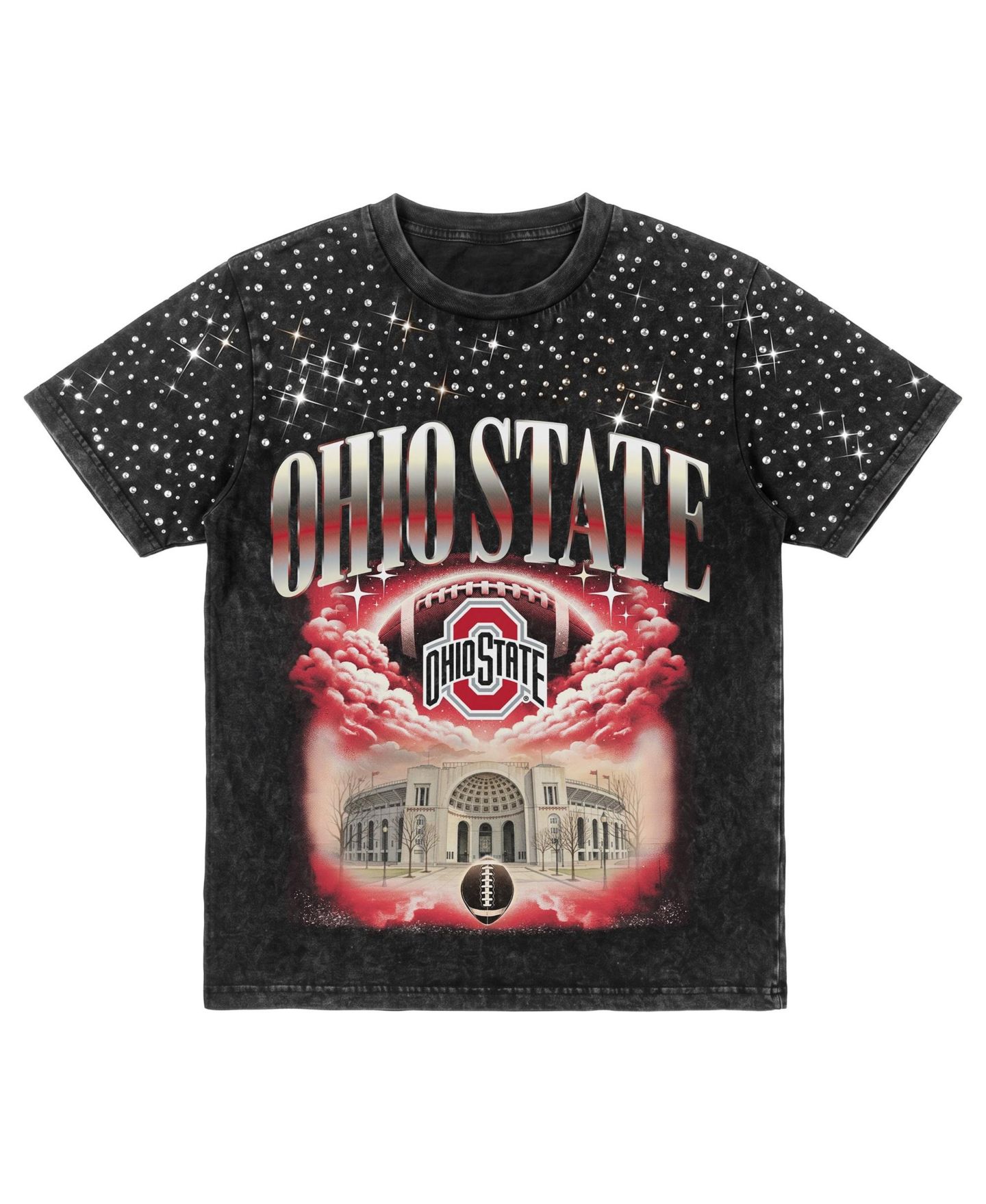 Женская футболка Gameday Couture Black Ohio State Buckeyes Dream Big Washed Micro Rhinestone — фото 6