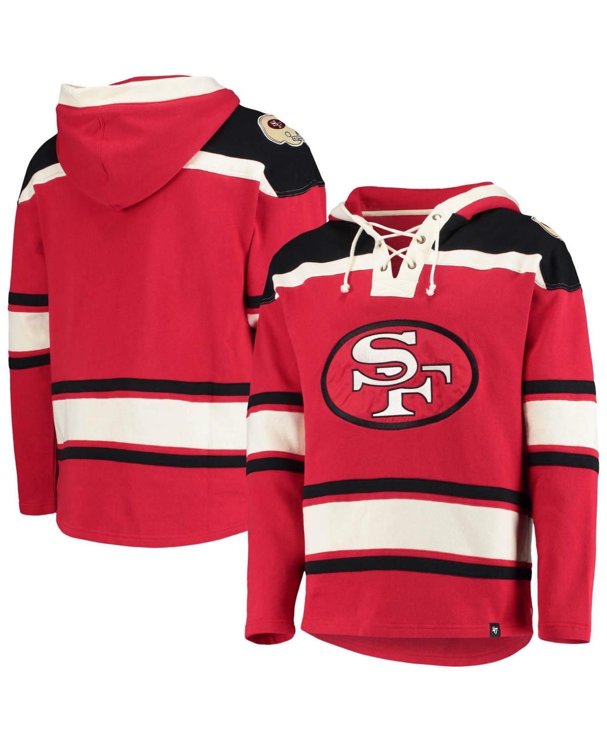 '47 Brand Men's Scarlet San Francisco 49ers Throwback Lacer Pullover Hoodie - Scarlet