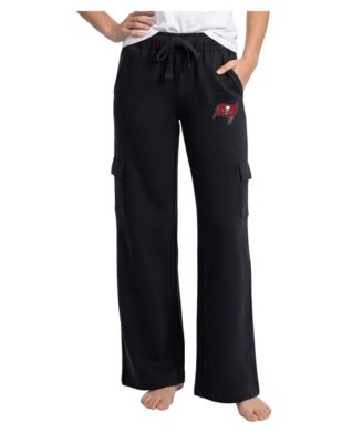 Women's Black Tampa Bay Buccaneers Truett Wide-Leg Cargo Fleece Pants