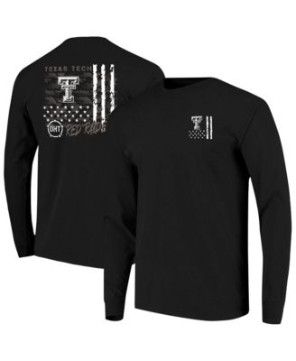 Men's Black Texas Tech Red Raiders OHT Camo Overlay Comfort Colors Long-Sleeve T-Shirt