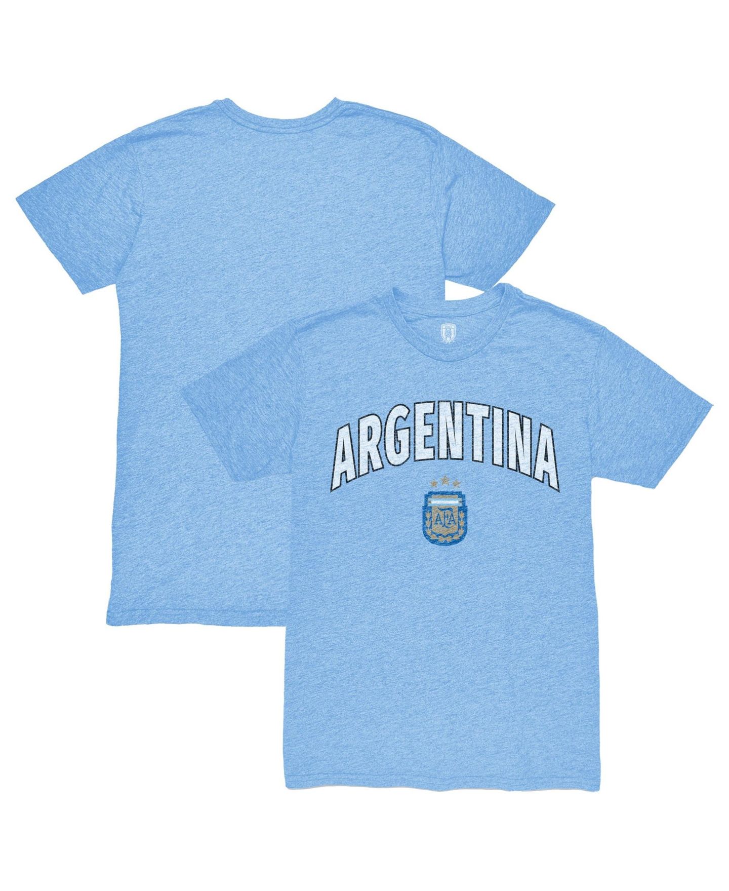 Мужская футболка 1863FC Light Blue Argentina National Team Retro Wordmark Tri-Blend — фото 1