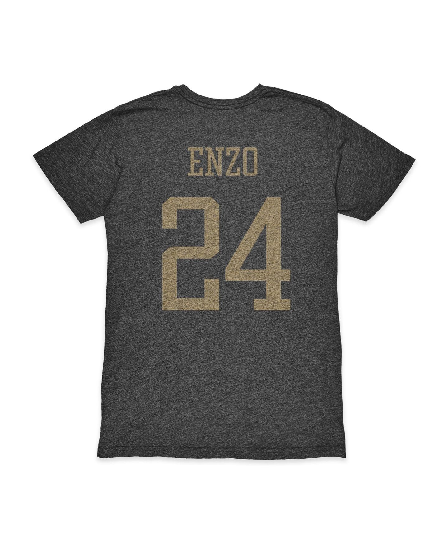 Мужская футболка 1863FC Enzo Fernández Black Argentina National Team Player Vintage Tri-Blend — фото 3