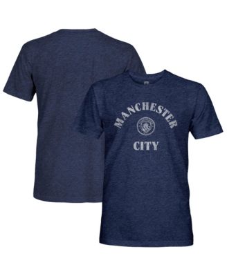 Men's Navy Manchester City Team Arch Retro Tri-Blend T-Shirt