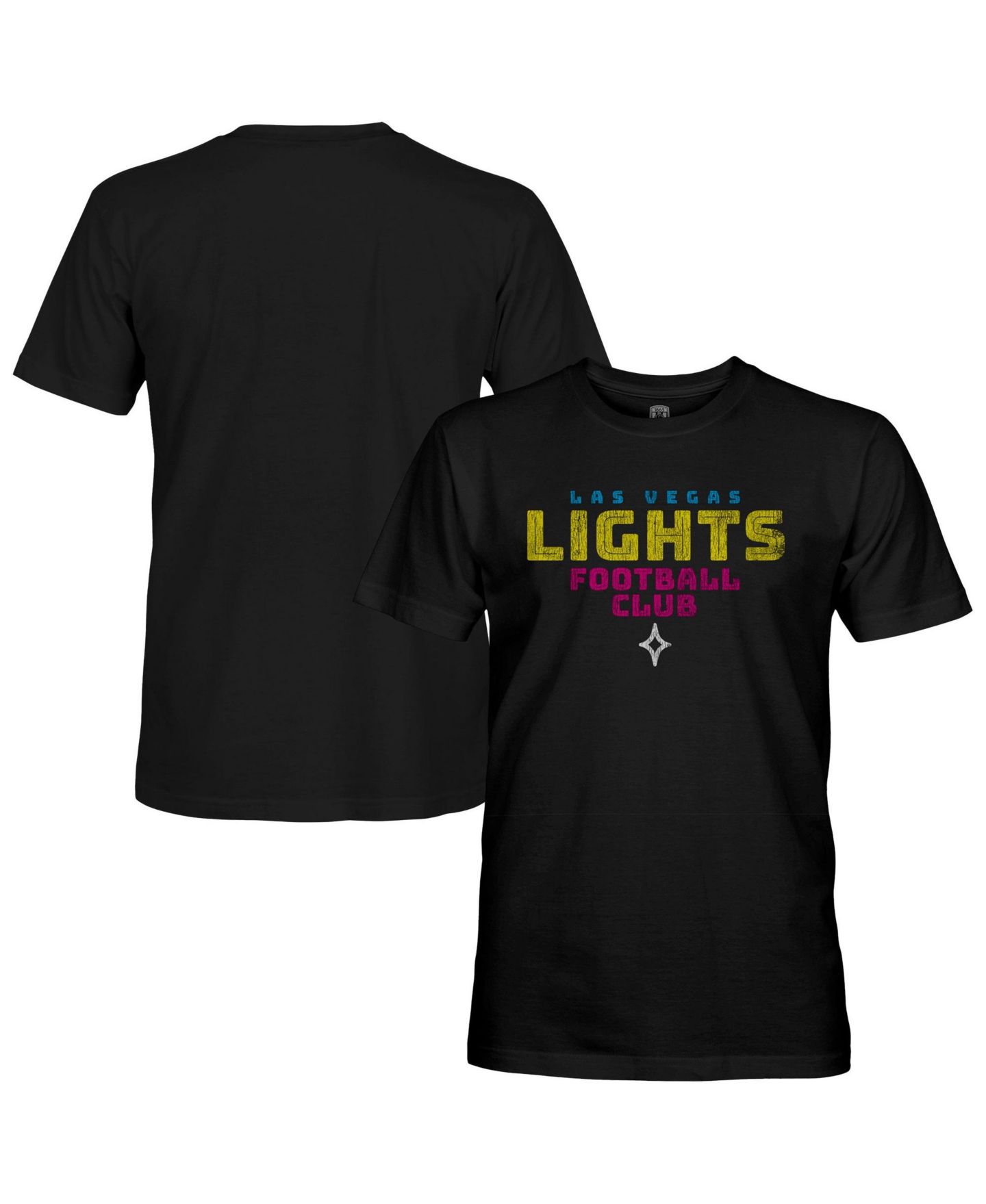 Мужская футболка 1863FC Black Las Vegas Lights FC Tapered Text — фото 1