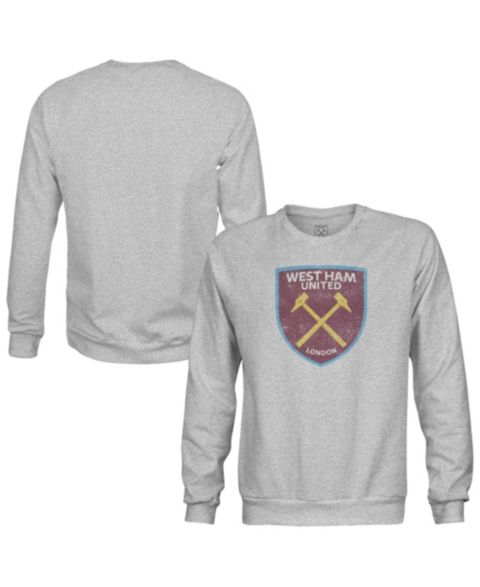 Мужская толстовка 1863FC Heather Gray West Ham United Pullover Crewneck